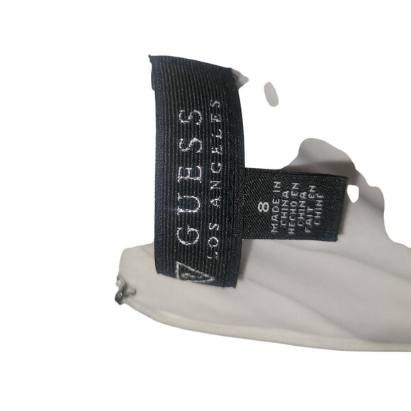 GUESS White Lace Halter Mini Dress‎ Striped Floral Pattern Sheer Back S Sexy - Picture 8 of 9